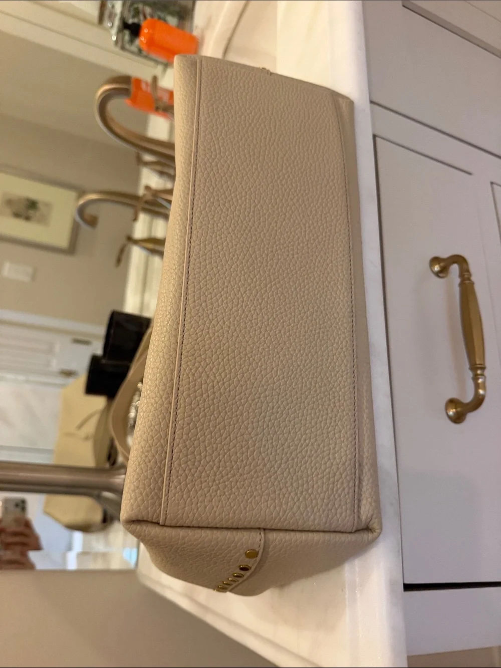 Rebecca Minkoff Cream Pebbled Leather Hobo Shoulder Bag